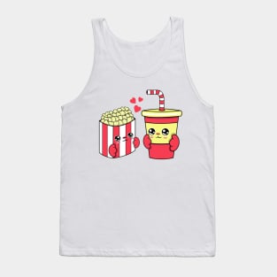 All i need is popcorn and soda, Kawaii popcorn and soda cartoon. Tank Top